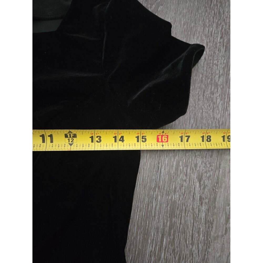 Vintage Black Velvet Velour Square Neck Top XS Goth Fairygoth Witchy - Picture 11 of 12